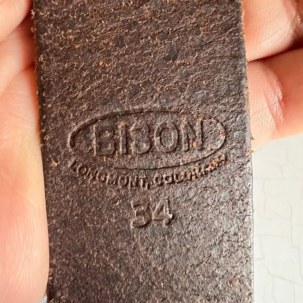 Bison leather belt